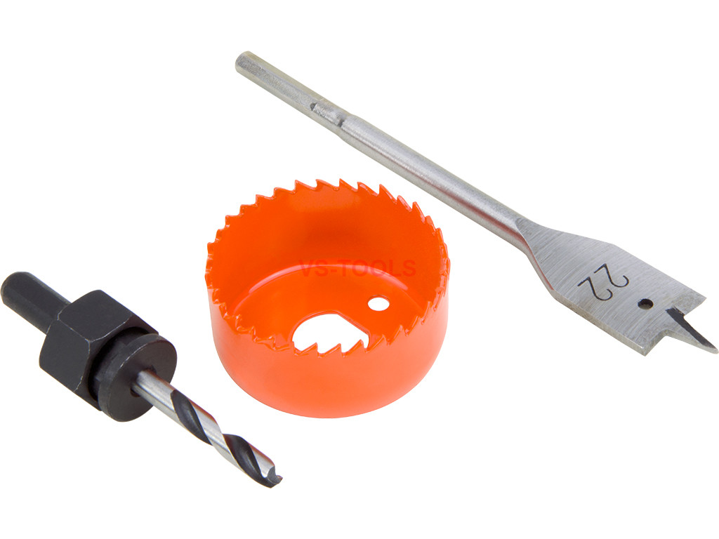 3pcs Hole Saw Cutting Set Kit Wood Lock Installation 54mm 21/8inches